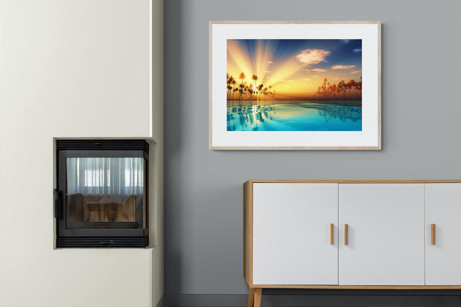 Sun Rays-Wall_Art-100 x 75cm-Framed Print-Wood-Pixalot
