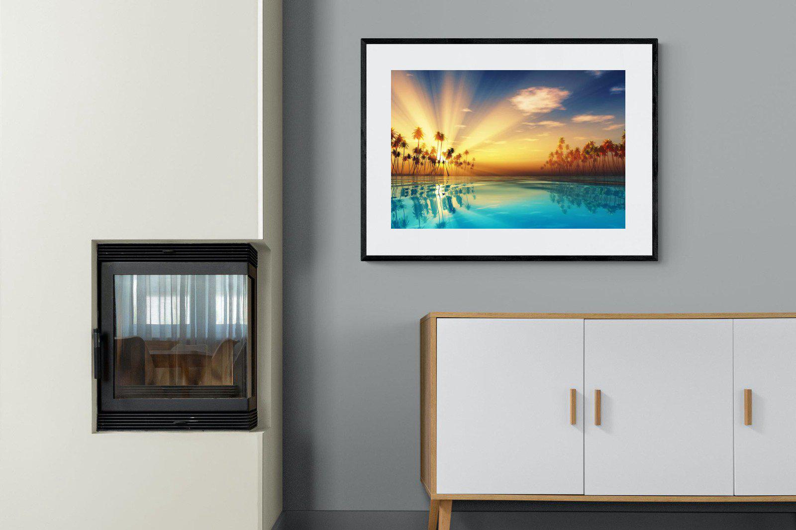 Sun Rays-Wall_Art-100 x 75cm-Framed Print-Black-Pixalot