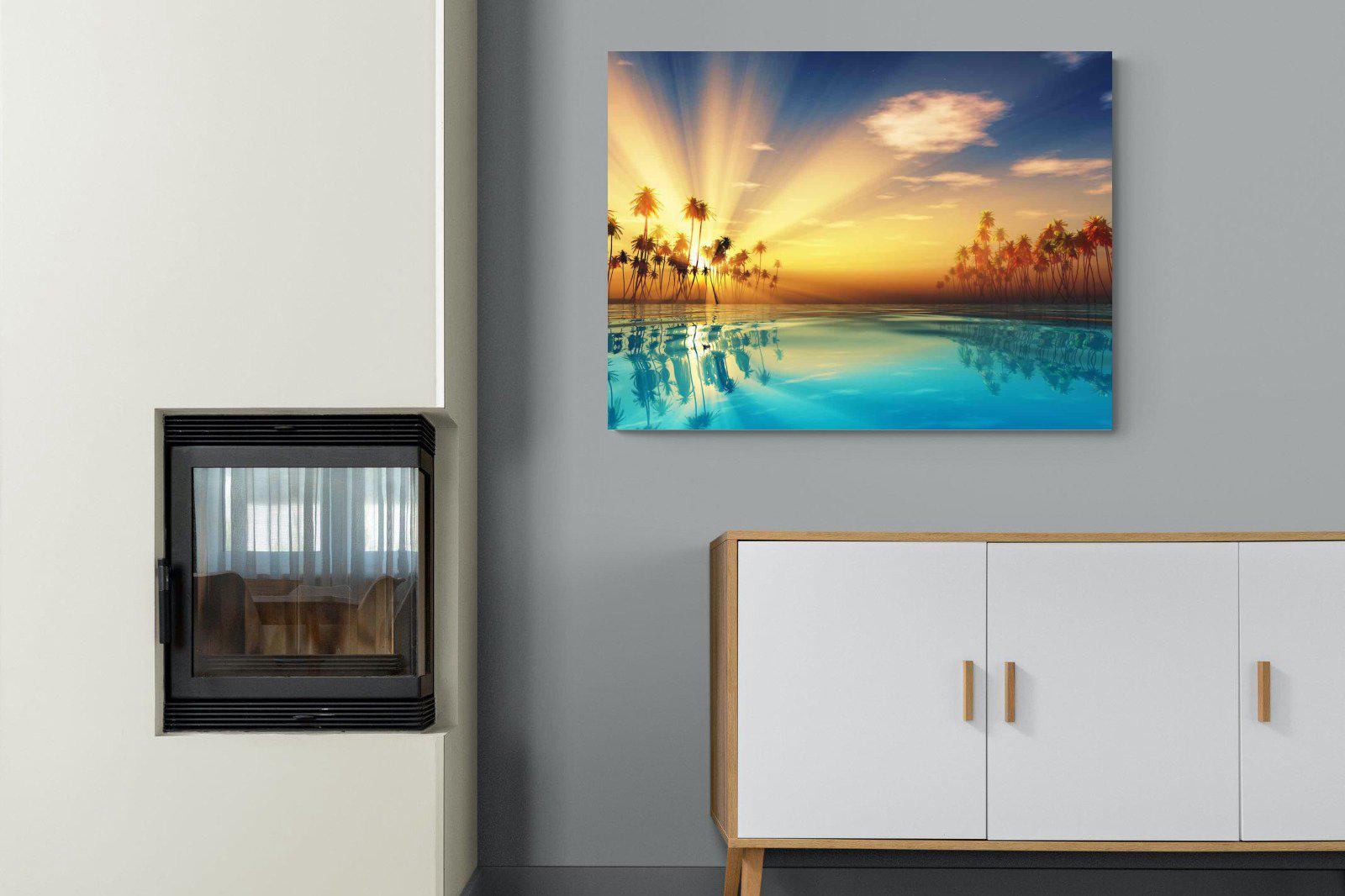 Sun Rays-Wall_Art-100 x 75cm-Mounted Canvas-No Frame-Pixalot