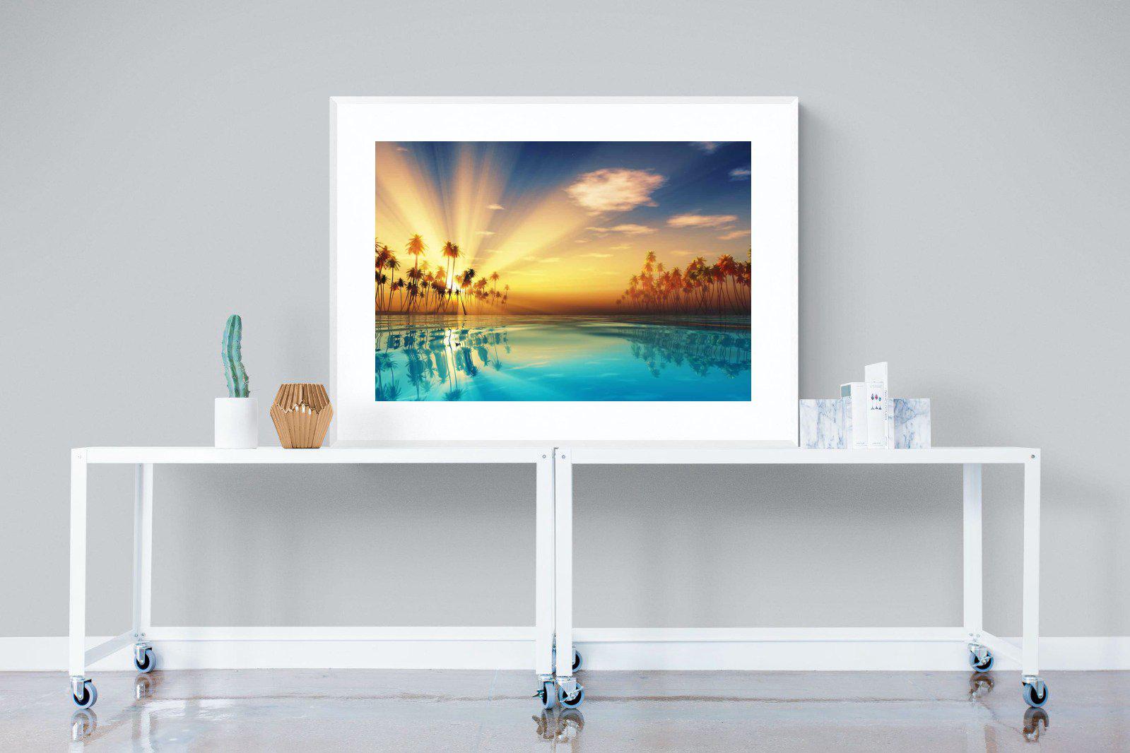 Sun Rays-Wall_Art-120 x 90cm-Framed Print-White-Pixalot