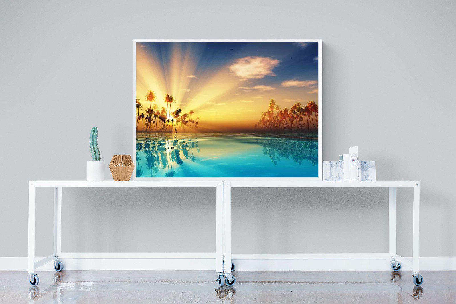 Sun Rays-Wall_Art-120 x 90cm-Mounted Canvas-White-Pixalot
