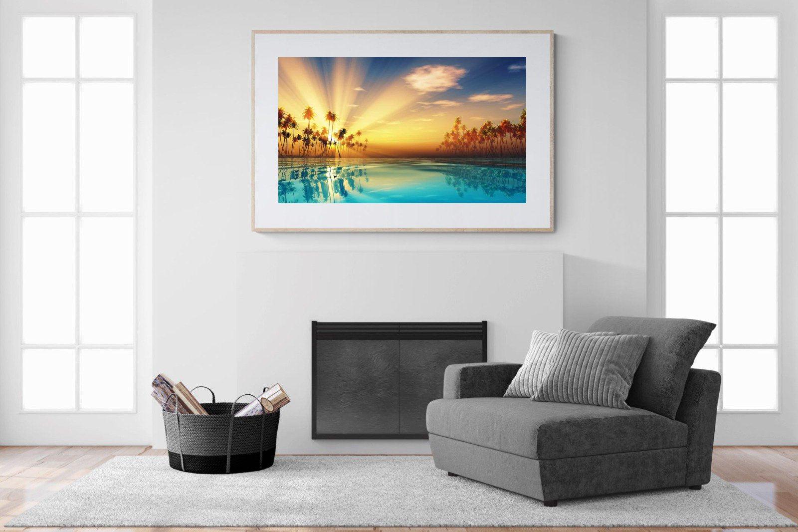 Sun Rays-Wall_Art-150 x 100cm-Framed Print-Wood-Pixalot