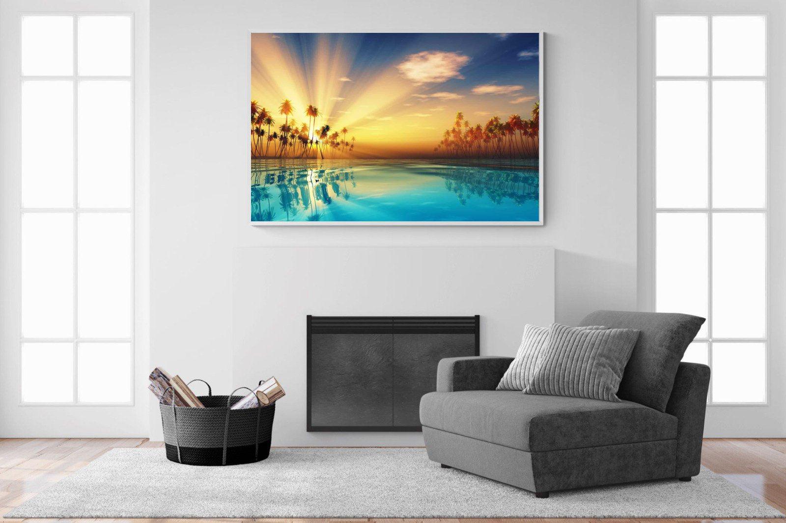 Sun Rays-Wall_Art-150 x 100cm-Mounted Canvas-White-Pixalot