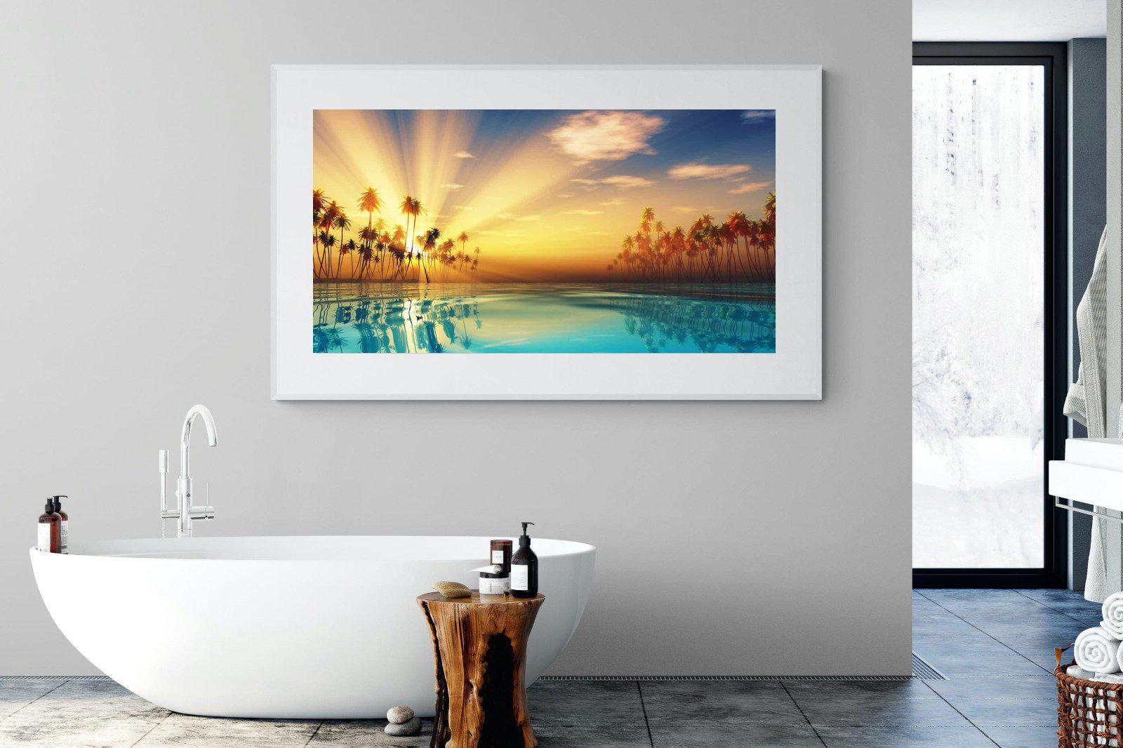 Sun Rays-Wall_Art-180 x 110cm-Framed Print-White-Pixalot