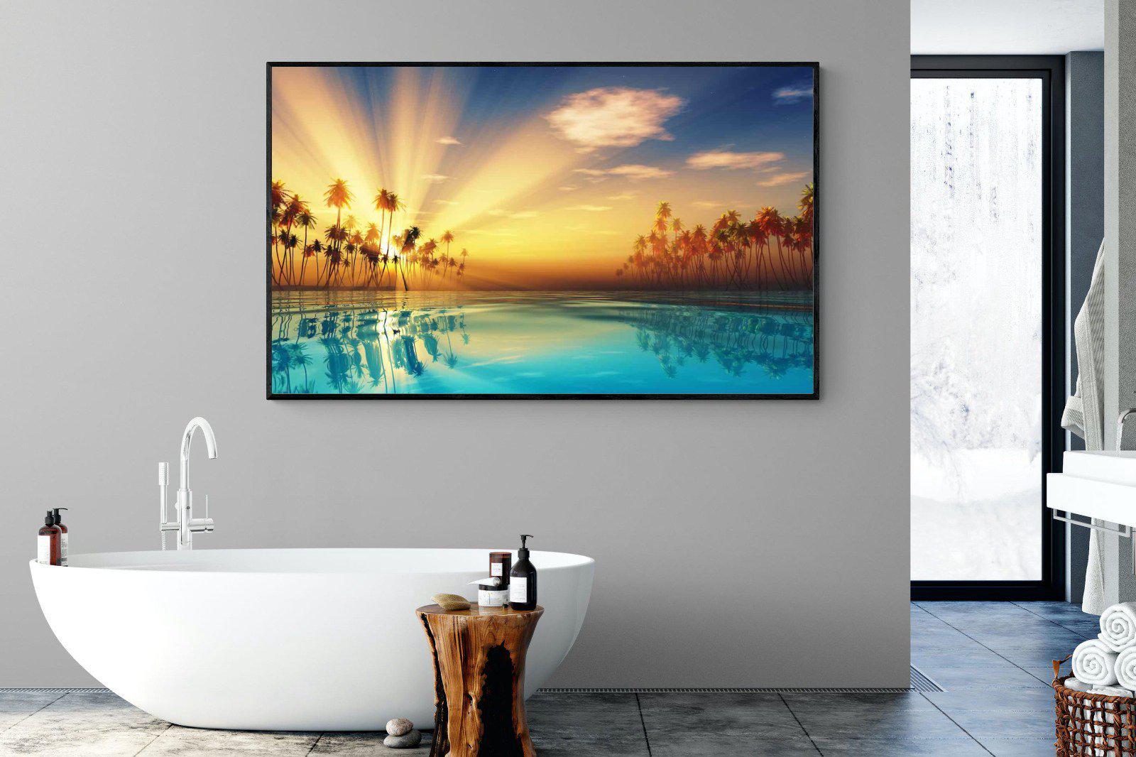 Sun Rays-Wall_Art-180 x 110cm-Mounted Canvas-Black-Pixalot