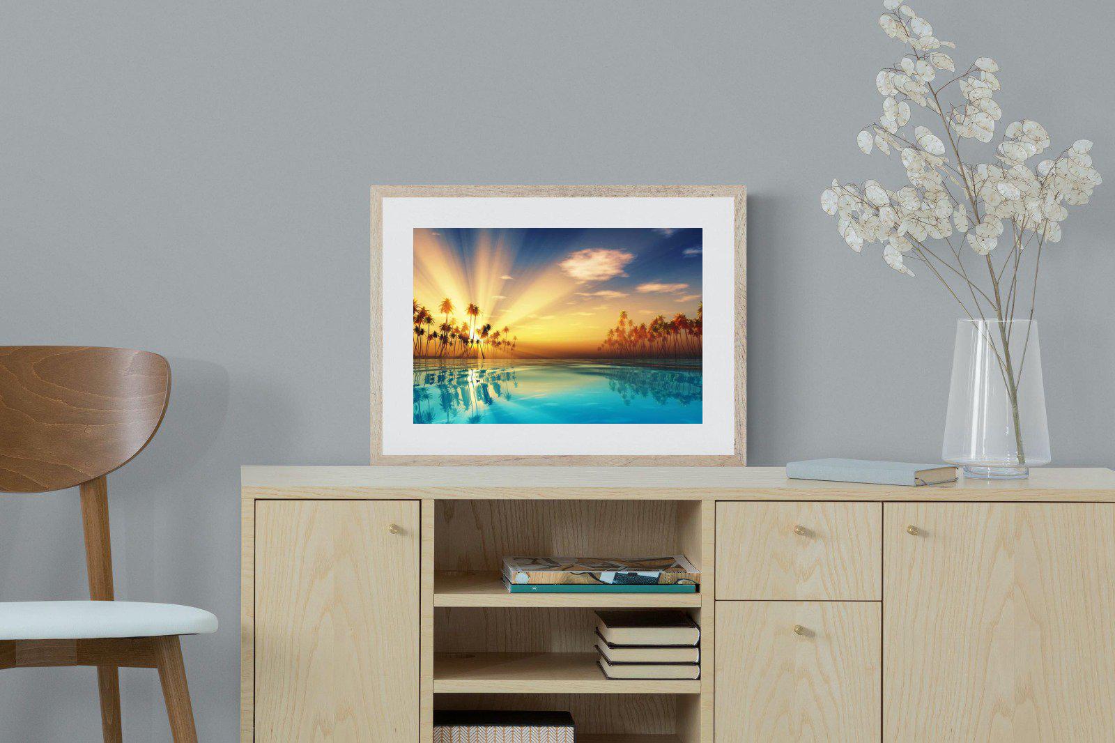 Sun Rays-Wall_Art-60 x 45cm-Framed Print-Wood-Pixalot