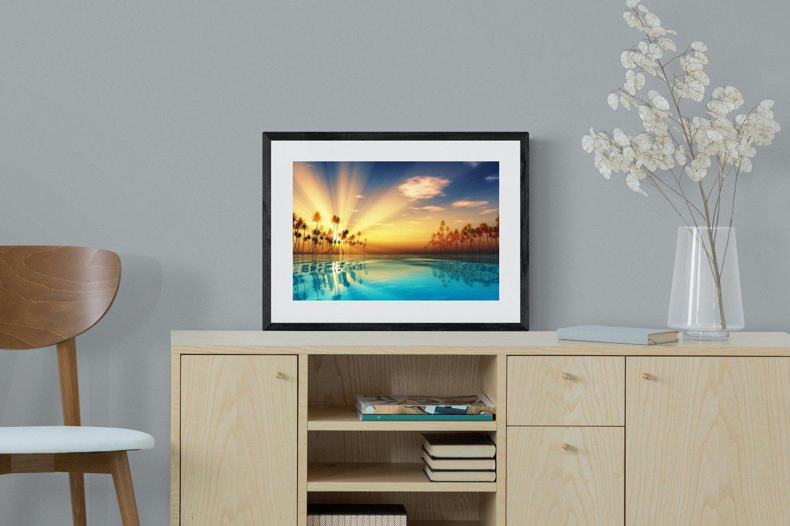 Sun Rays-Wall_Art-60 x 45cm-Framed Print-Black-Pixalot