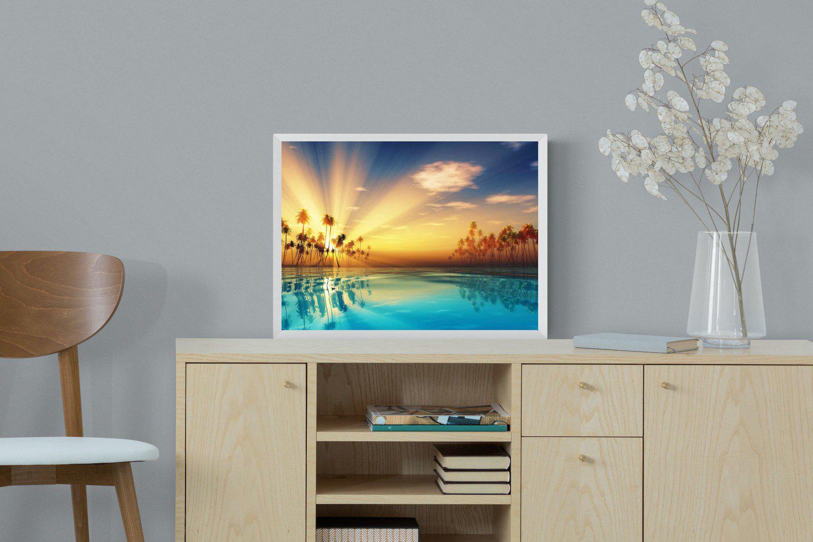 Sun Rays-Wall_Art-60 x 45cm-Mounted Canvas-White-Pixalot
