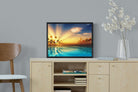 Sun Rays-Wall_Art-60 x 45cm-Mounted Canvas-Black-Pixalot
