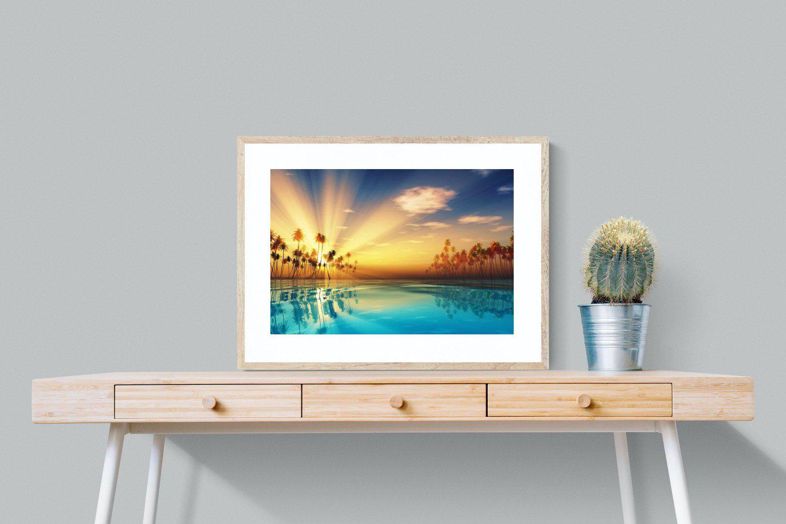 Sun Rays-Wall_Art-80 x 60cm-Framed Print-Wood-Pixalot