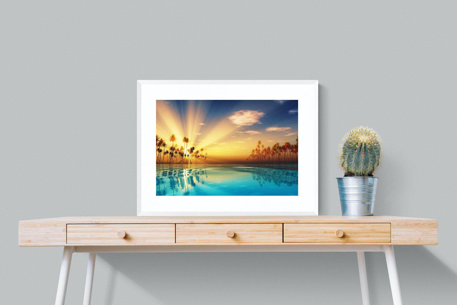 Sun Rays-Wall_Art-80 x 60cm-Framed Print-White-Pixalot