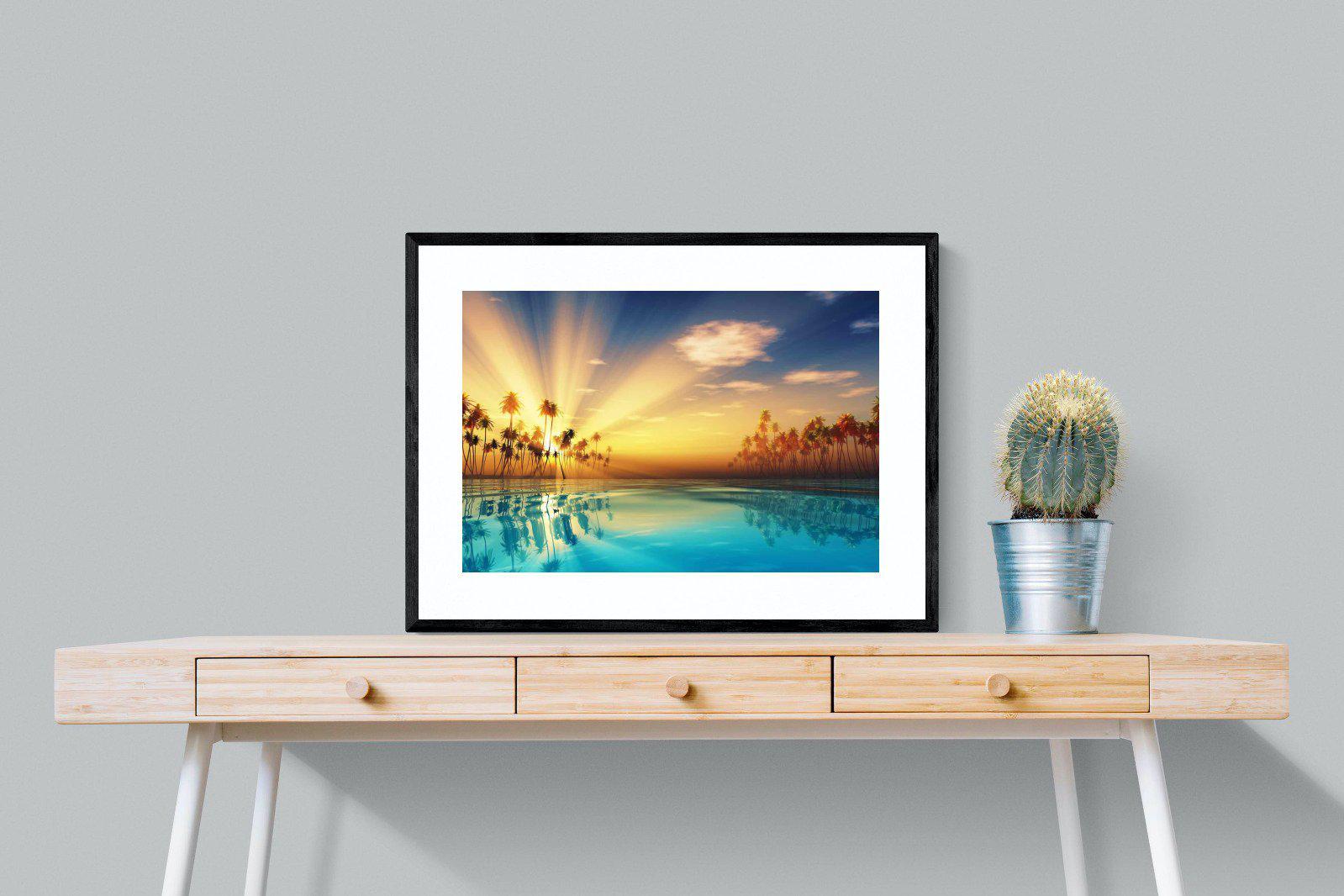 Sun Rays-Wall_Art-80 x 60cm-Framed Print-Black-Pixalot