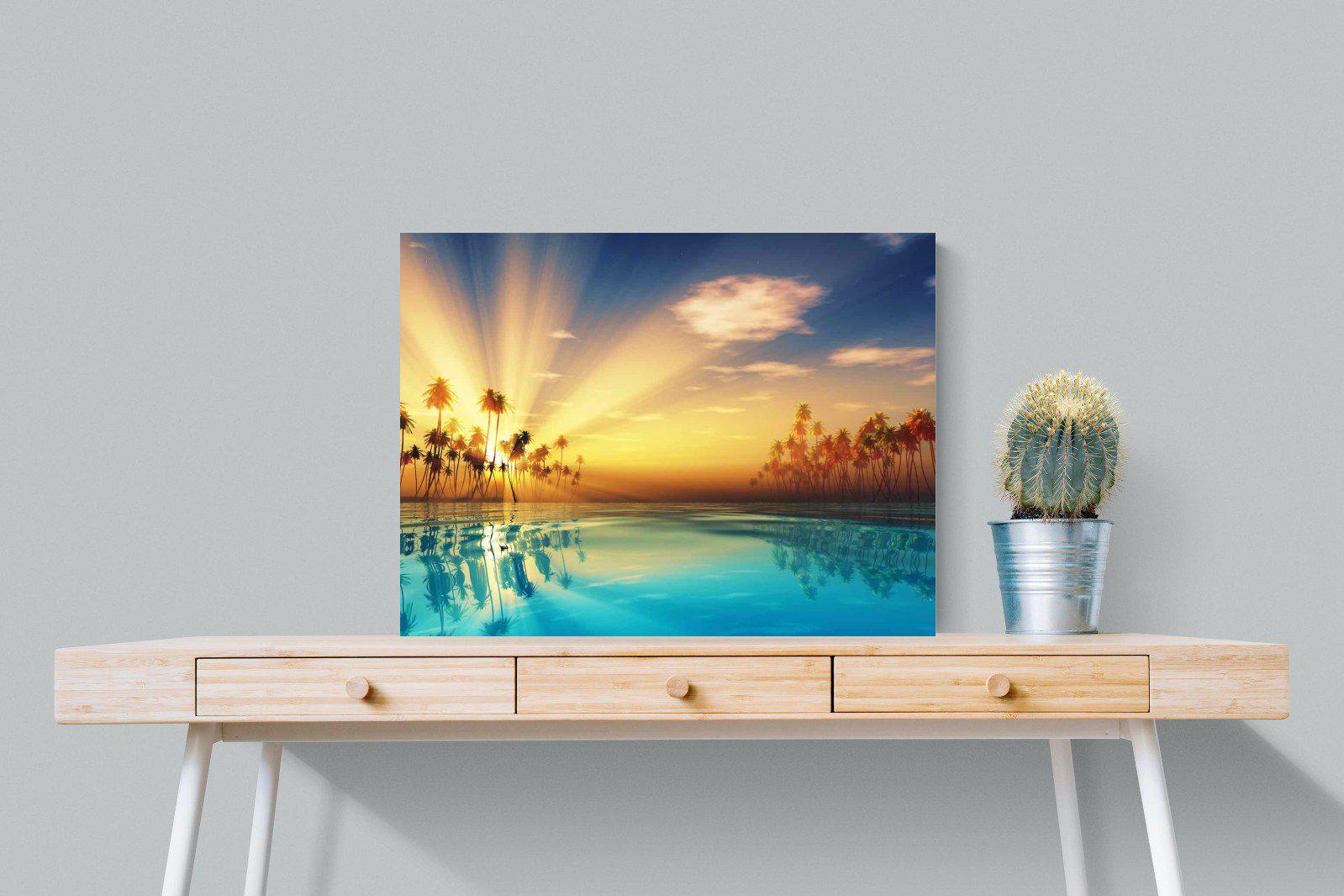 Sun Rays-Wall_Art-80 x 60cm-Mounted Canvas-No Frame-Pixalot