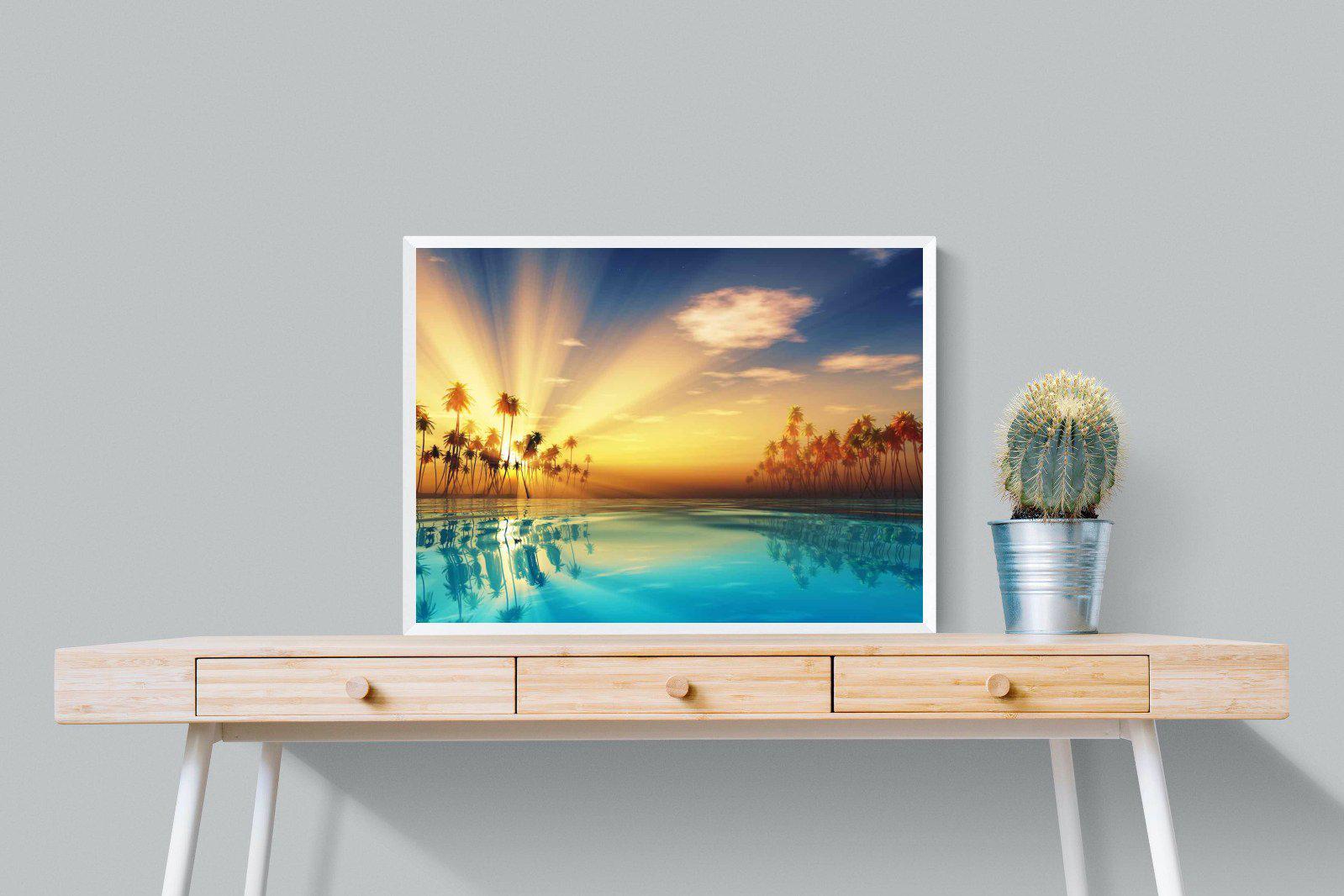 Sun Rays-Wall_Art-80 x 60cm-Mounted Canvas-White-Pixalot