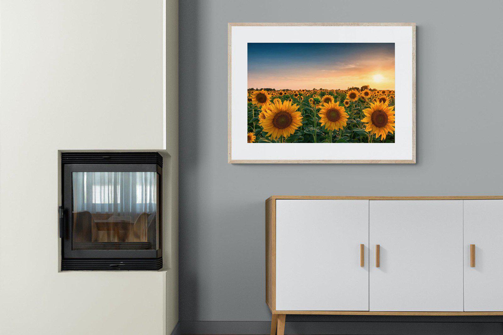 Sunflowers-Wall_Art-100 x 75cm-Framed Print-Wood-Pixalot