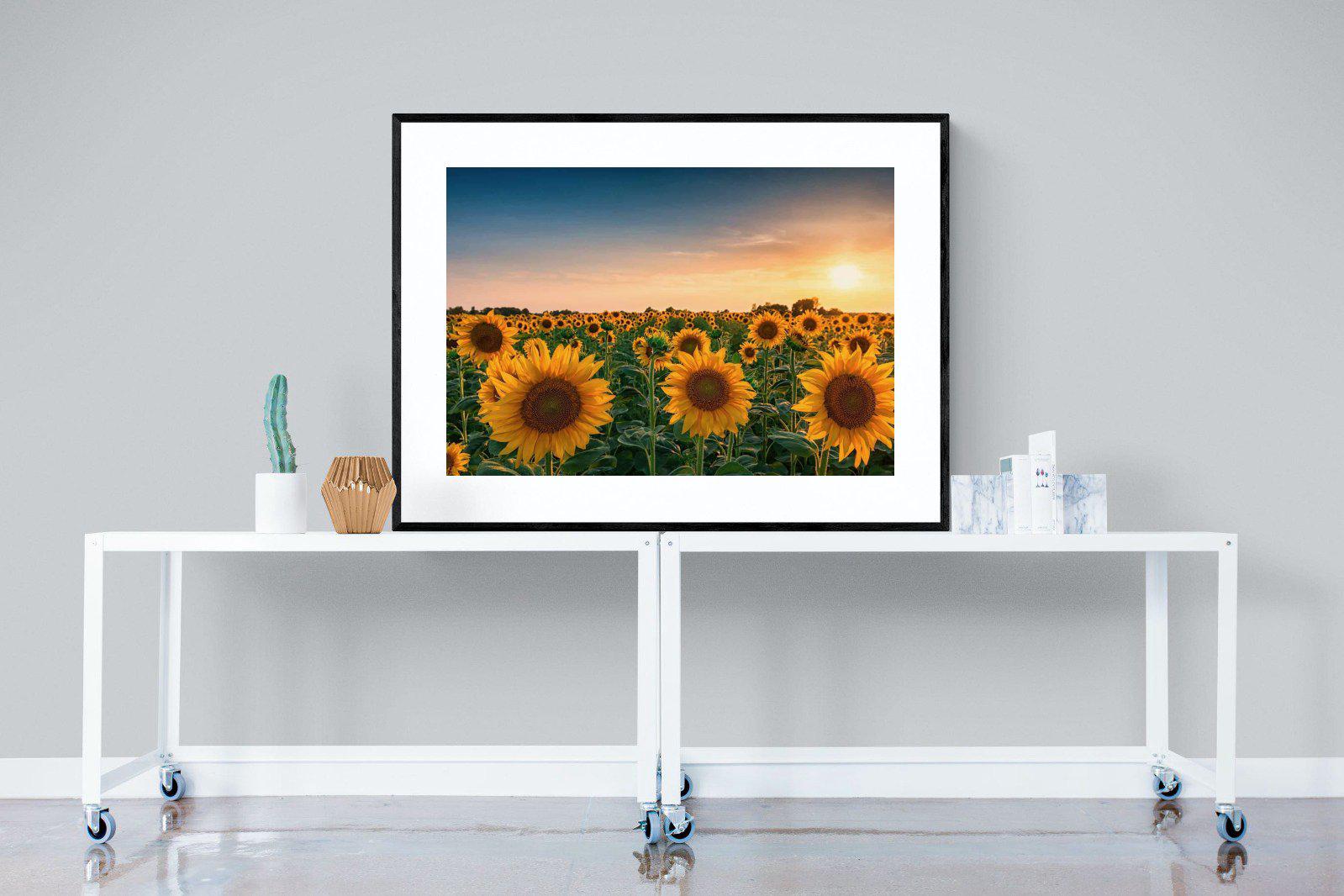 Sunflowers-Wall_Art-120 x 90cm-Framed Print-Black-Pixalot