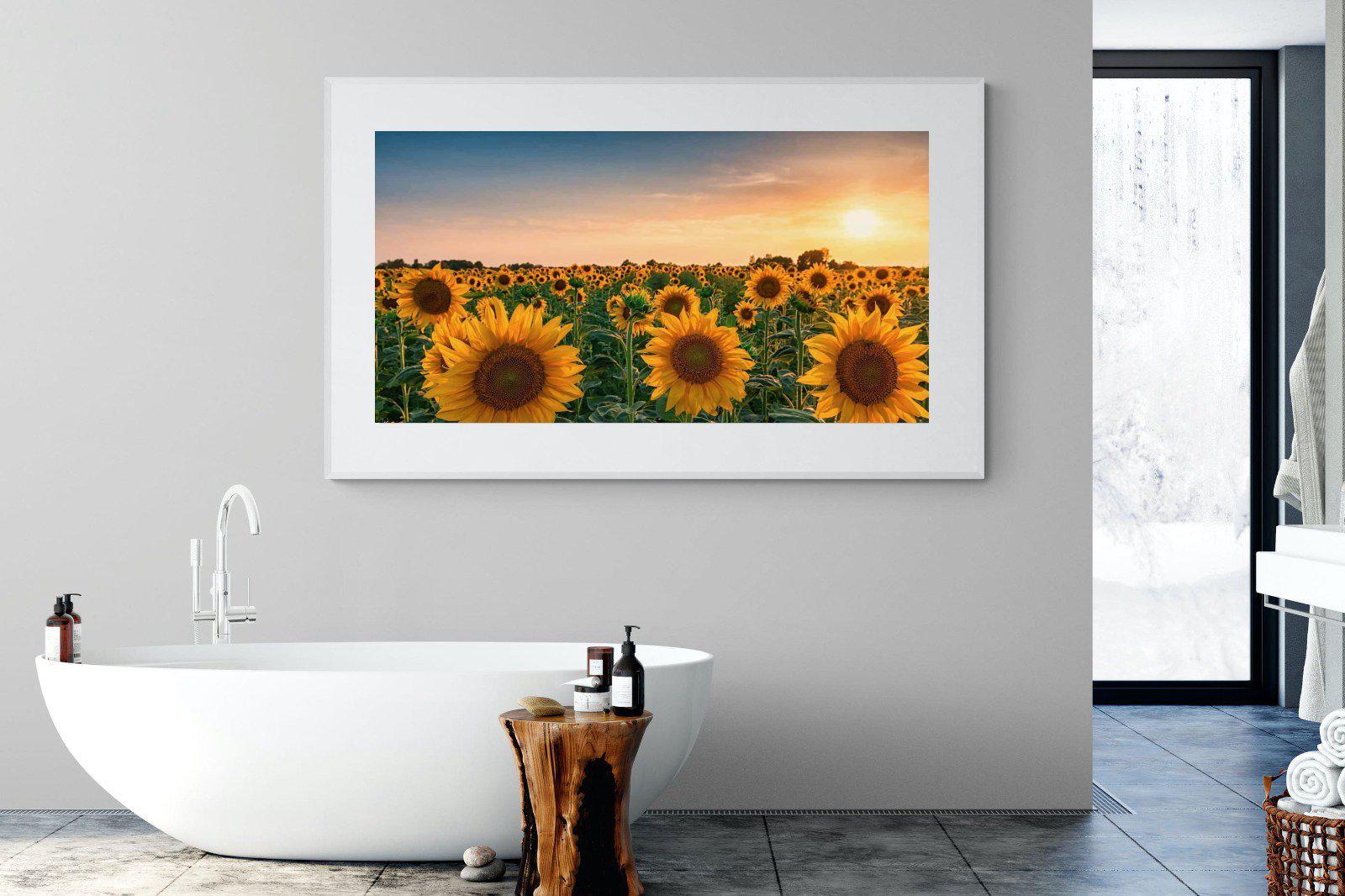 Sunflowers-Wall_Art-180 x 110cm-Framed Print-White-Pixalot