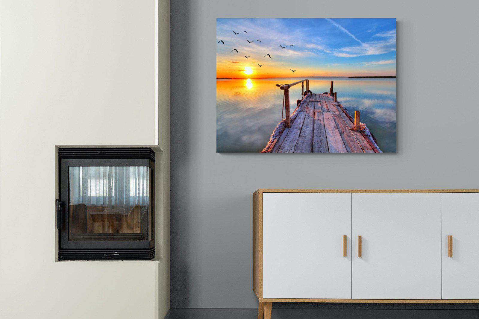 Sunrise Jetty-Wall_Art-100 x 75cm-Mounted Canvas-No Frame-Pixalot
