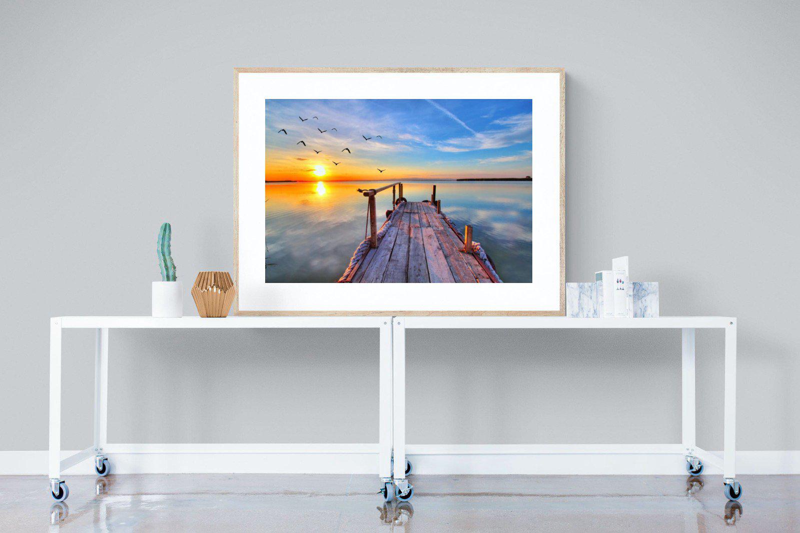 Sunrise Jetty-Wall_Art-120 x 90cm-Framed Print-Wood-Pixalot
