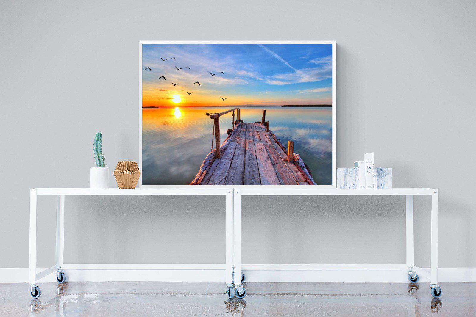 Sunrise Jetty-Wall_Art-120 x 90cm-Mounted Canvas-White-Pixalot