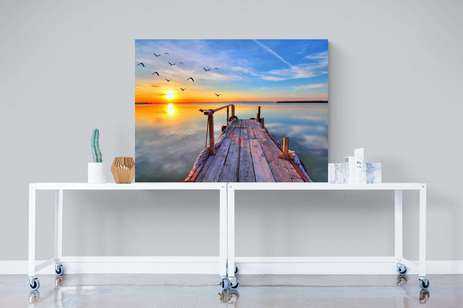 Sunrise Jetty-Wall_Art-120 x 90cm-Mounted Canvas-No Frame-Pixalot