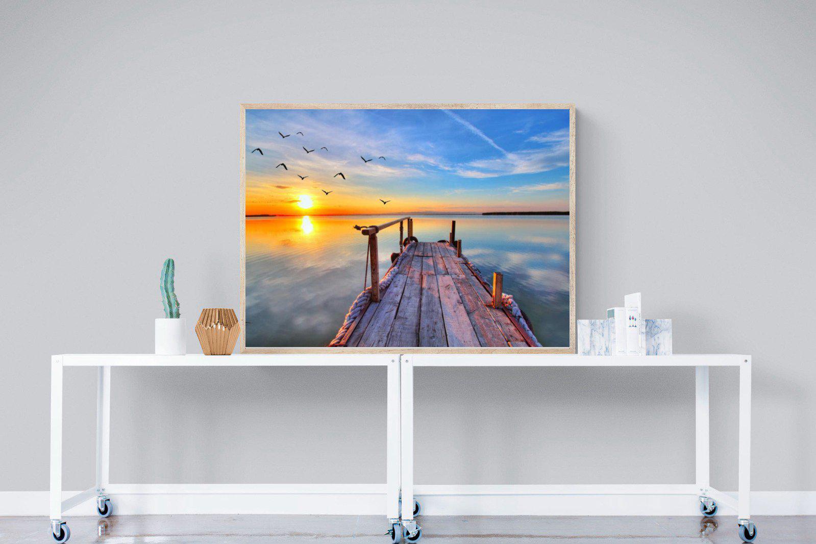 Sunrise Jetty-Wall_Art-120 x 90cm-Mounted Canvas-Wood-Pixalot