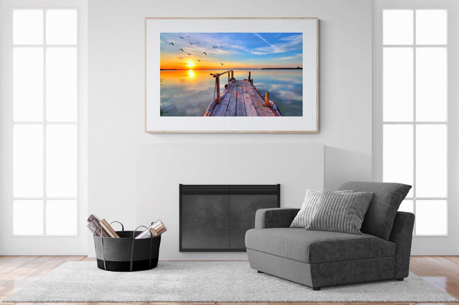 Sunrise Jetty-Wall_Art-150 x 100cm-Framed Print-Wood-Pixalot