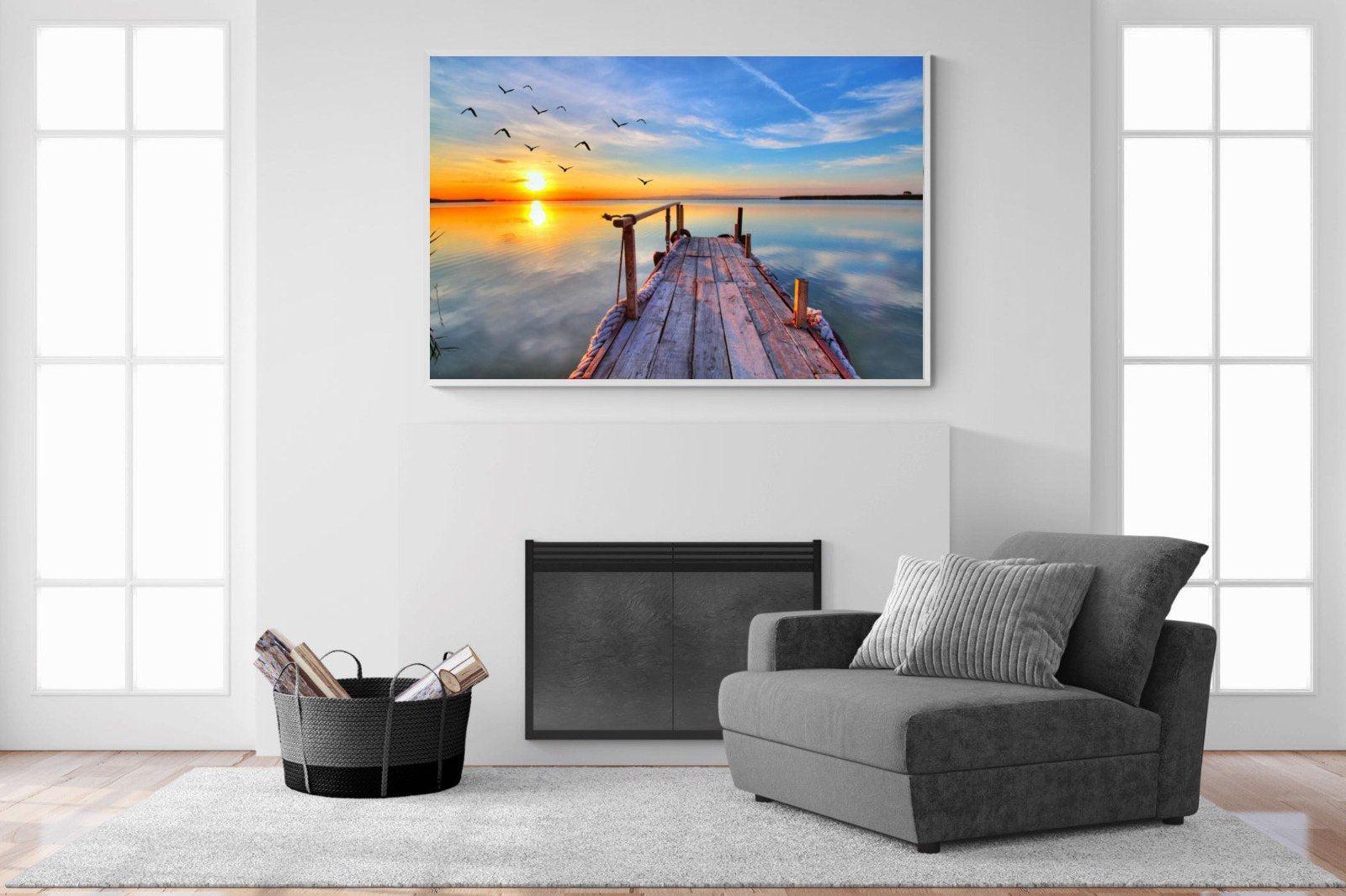 Sunrise Jetty-Wall_Art-150 x 100cm-Mounted Canvas-White-Pixalot