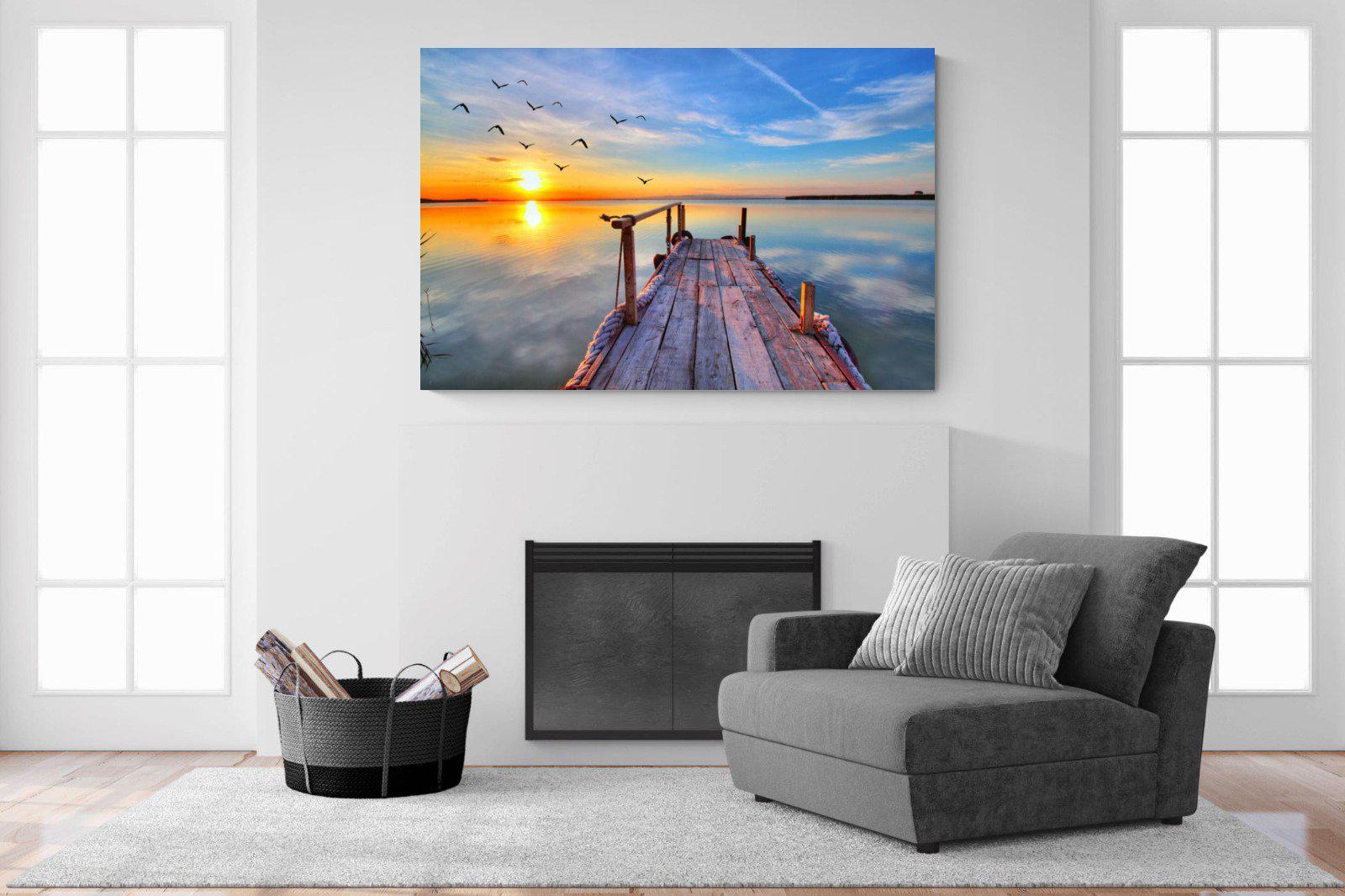 Sunrise Jetty-Wall_Art-150 x 100cm-Mounted Canvas-No Frame-Pixalot