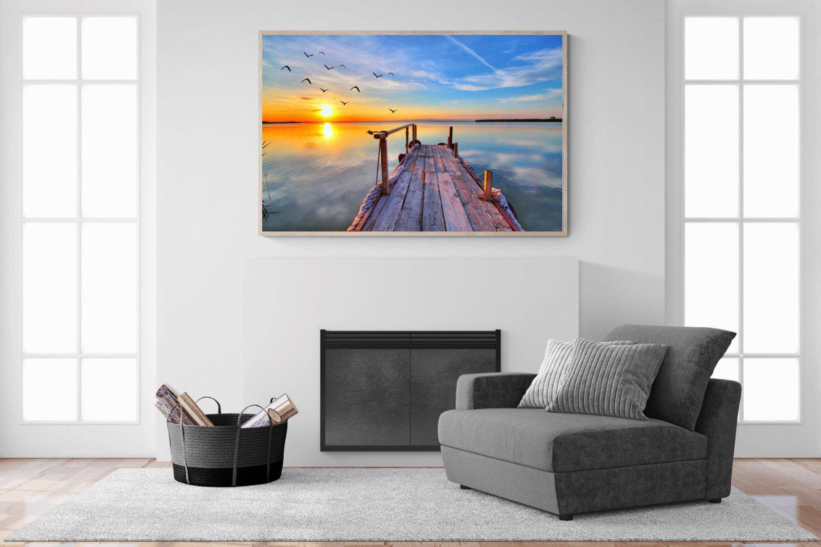 Sunrise Jetty-Wall_Art-150 x 100cm-Mounted Canvas-Wood-Pixalot
