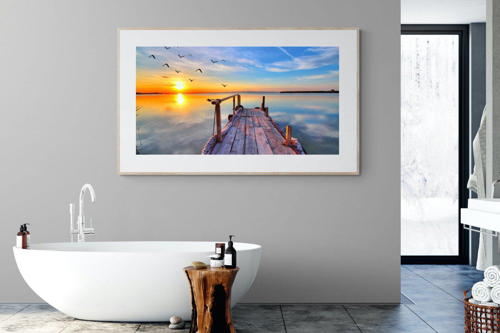 Sunrise Jetty-Wall_Art-180 x 110cm-Framed Print-Wood-Pixalot
