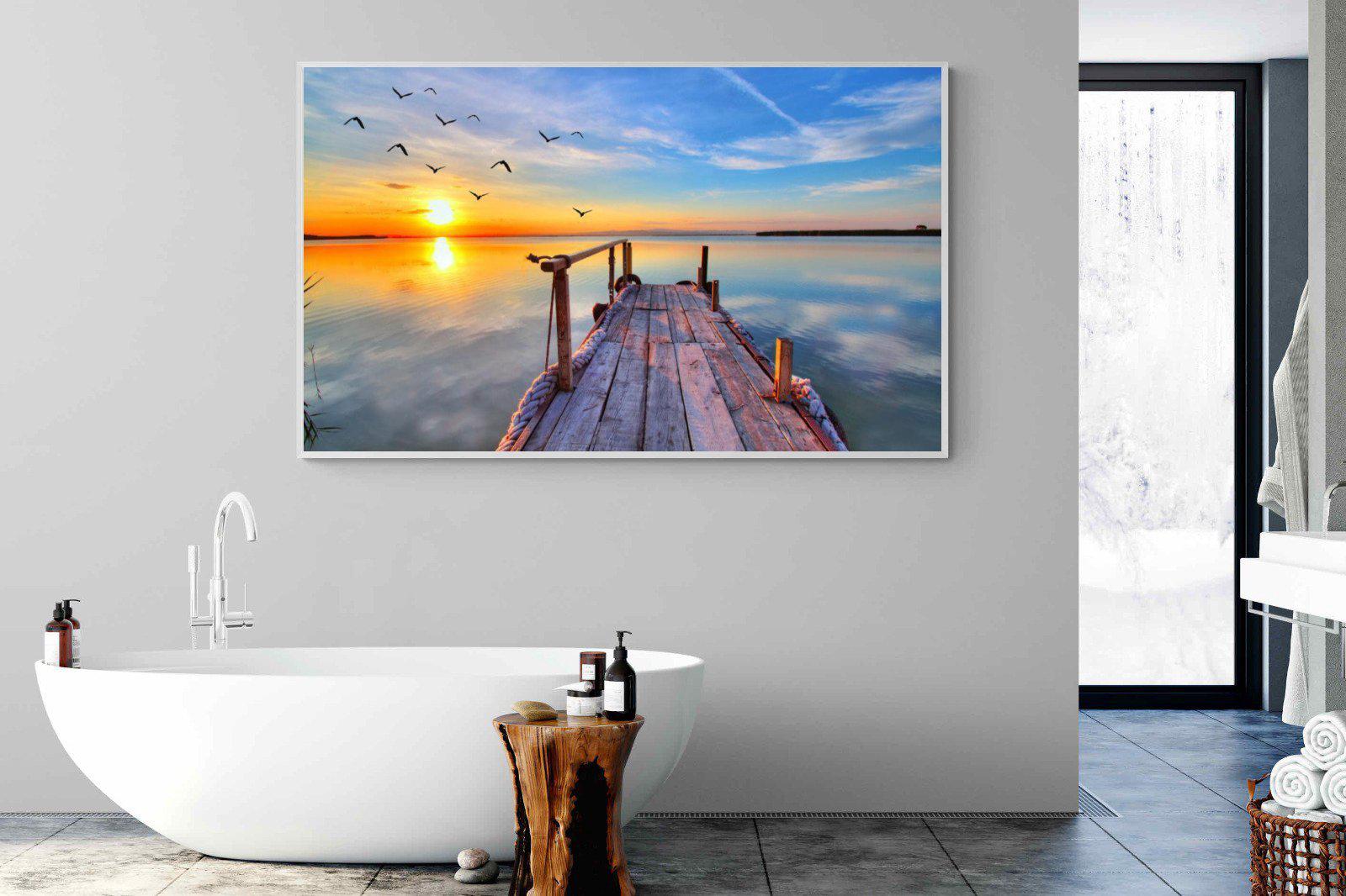 Sunrise Jetty-Wall_Art-180 x 110cm-Mounted Canvas-White-Pixalot