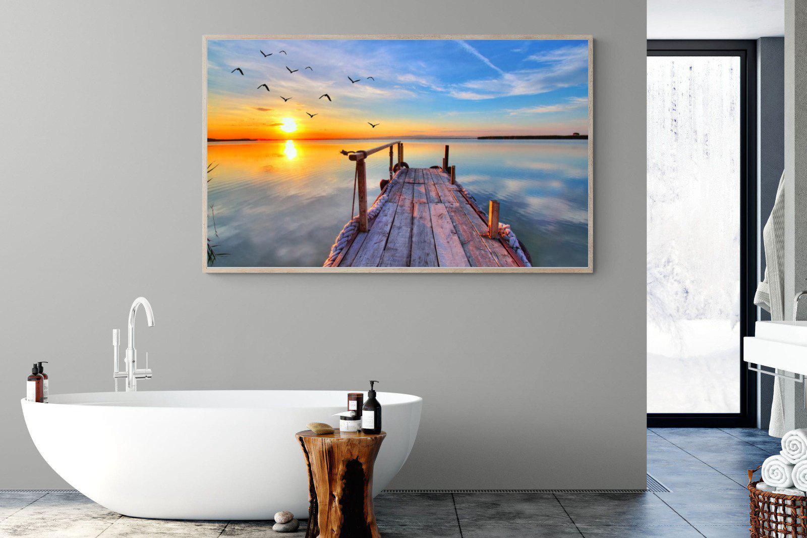 Sunrise Jetty-Wall_Art-180 x 110cm-Mounted Canvas-Wood-Pixalot