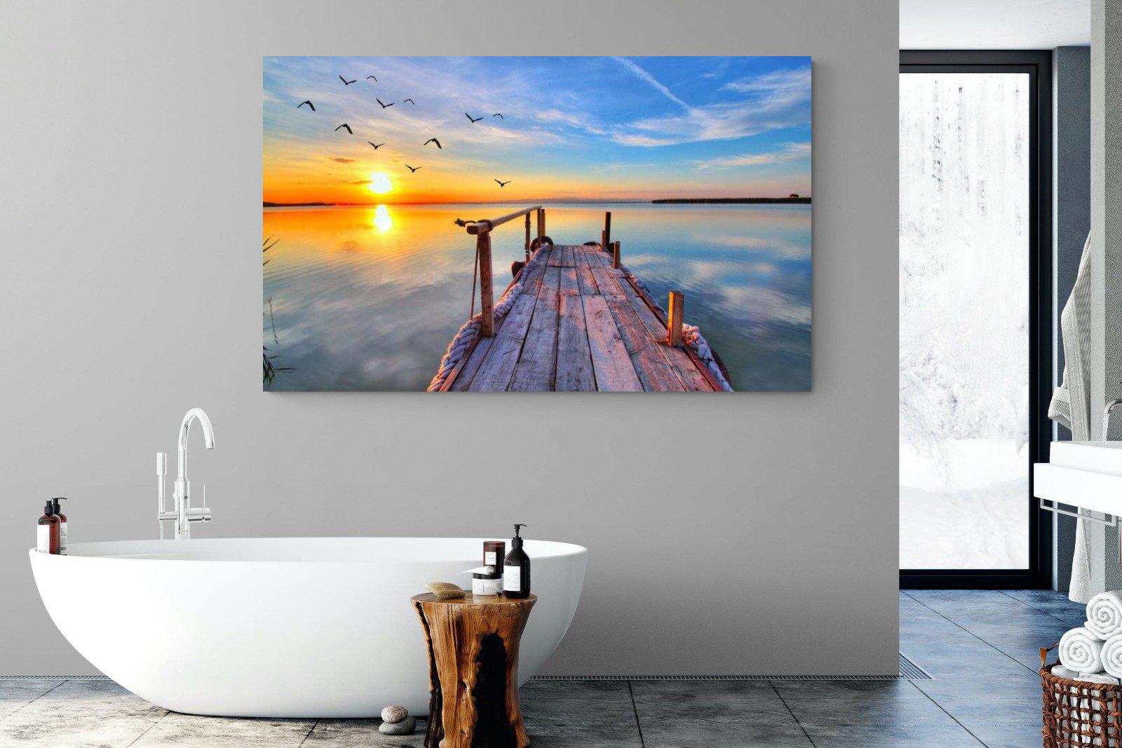 Sunrise Jetty-Wall_Art-180 x 110cm-Mounted Canvas-No Frame-Pixalot