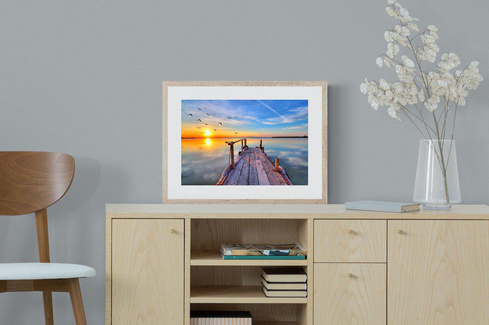Sunrise Jetty-Wall_Art-60 x 45cm-Framed Print-Wood-Pixalot