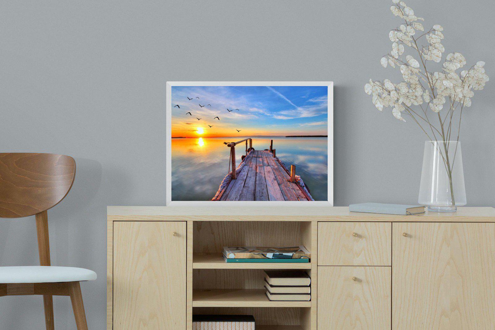 Sunrise Jetty-Wall_Art-60 x 45cm-Mounted Canvas-White-Pixalot