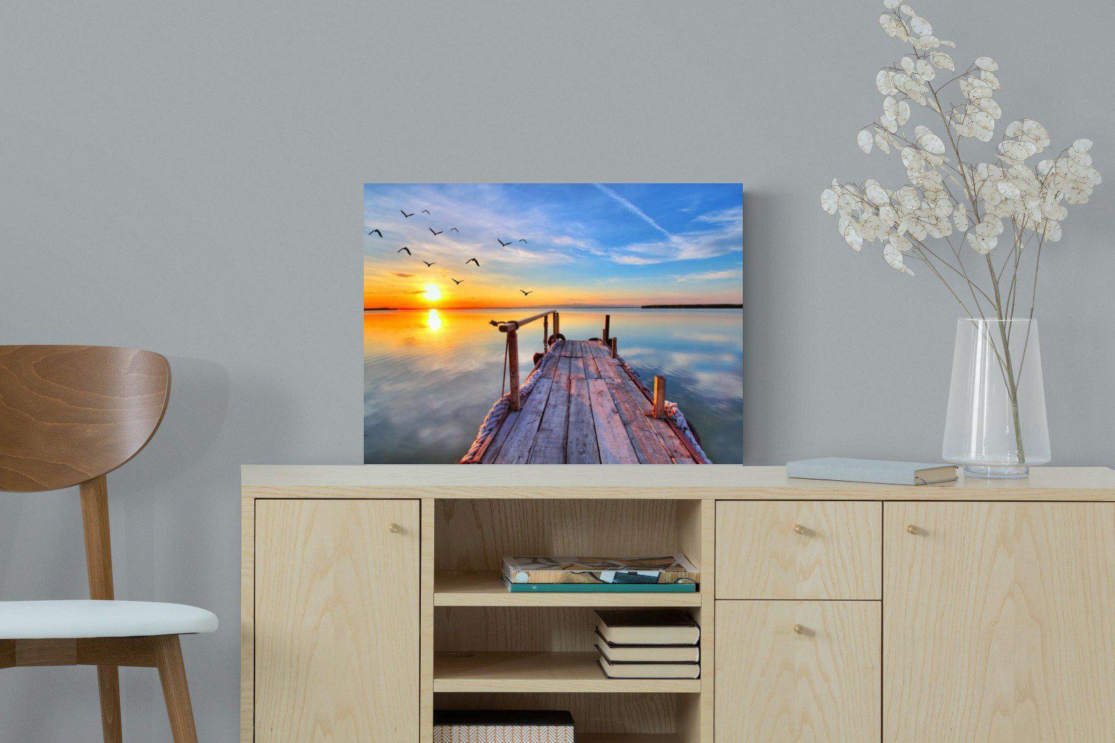 Sunrise Jetty-Wall_Art-60 x 45cm-Mounted Canvas-No Frame-Pixalot