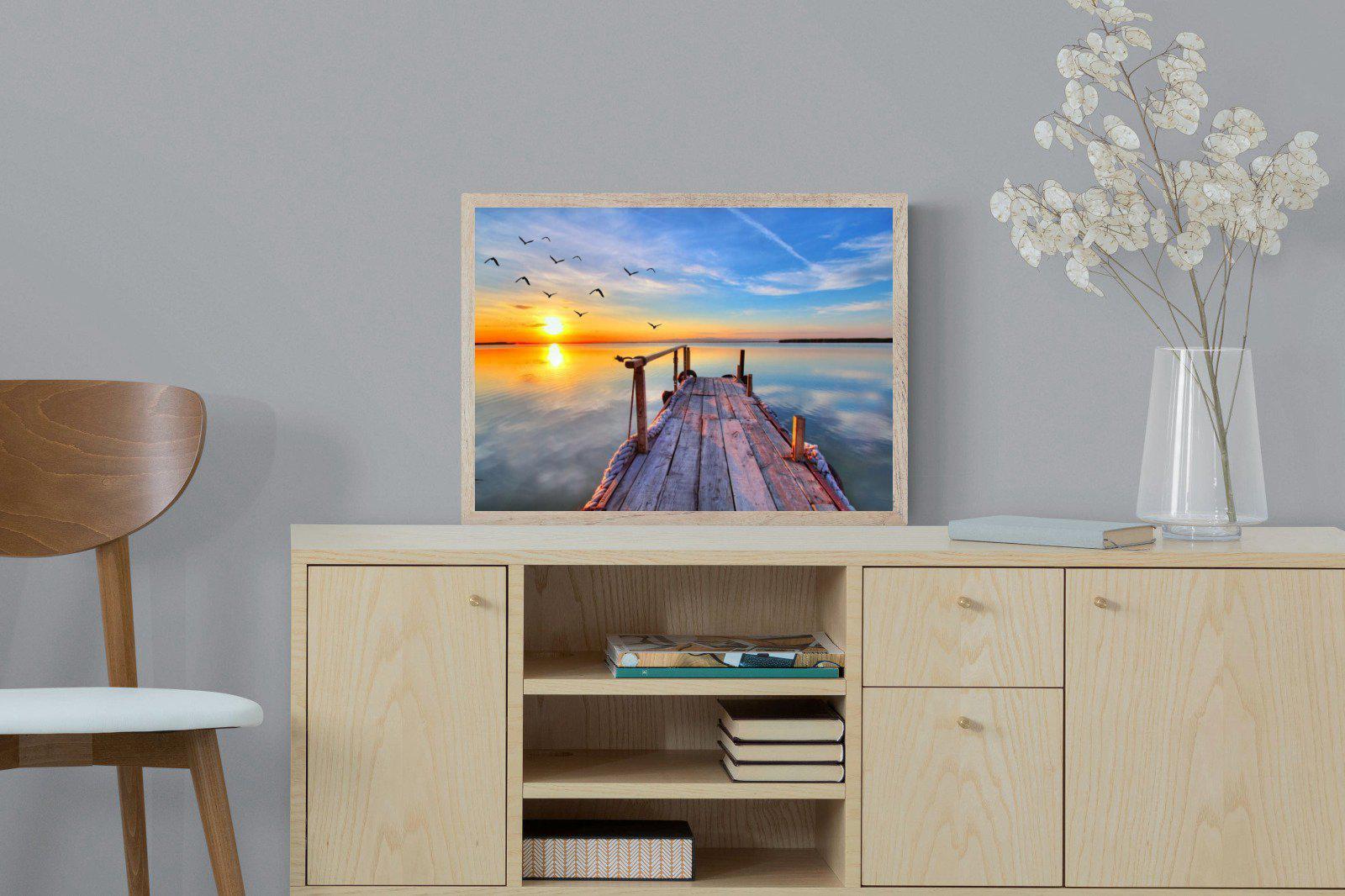 Sunrise Jetty-Wall_Art-60 x 45cm-Mounted Canvas-Wood-Pixalot