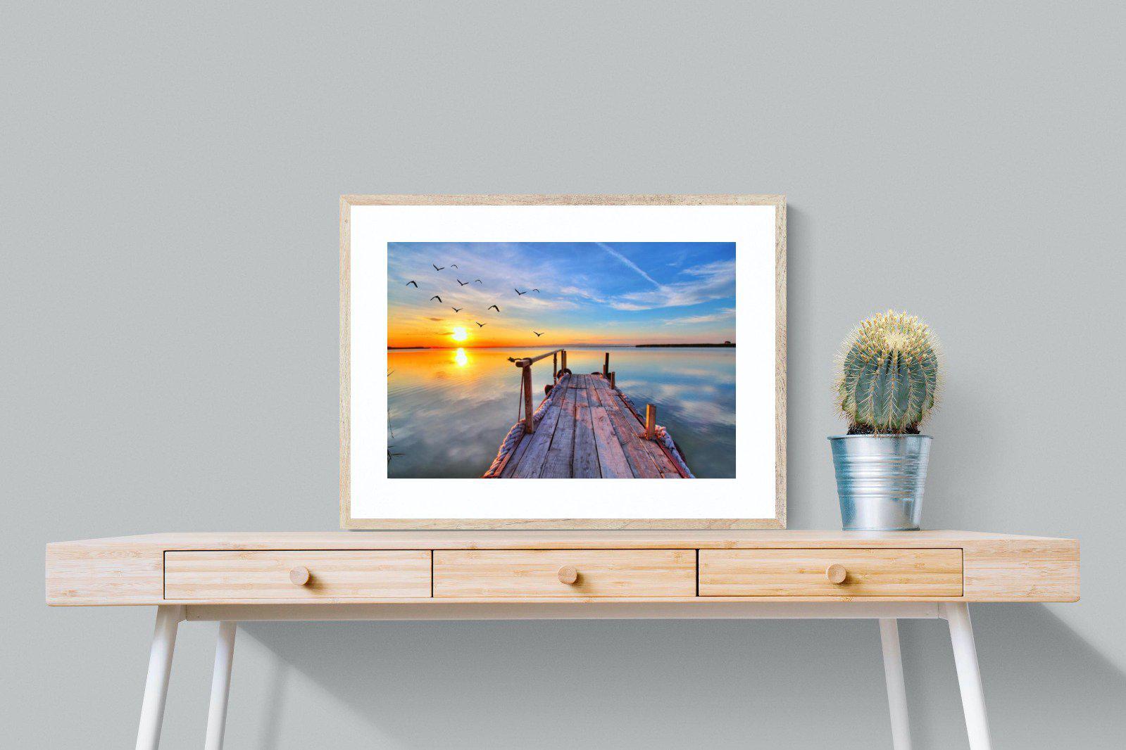 Sunrise Jetty-Wall_Art-80 x 60cm-Framed Print-Wood-Pixalot