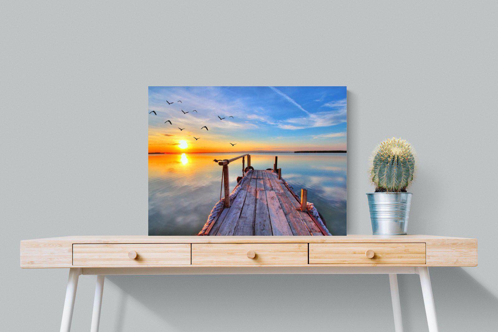 Sunrise Jetty-Wall_Art-80 x 60cm-Mounted Canvas-No Frame-Pixalot