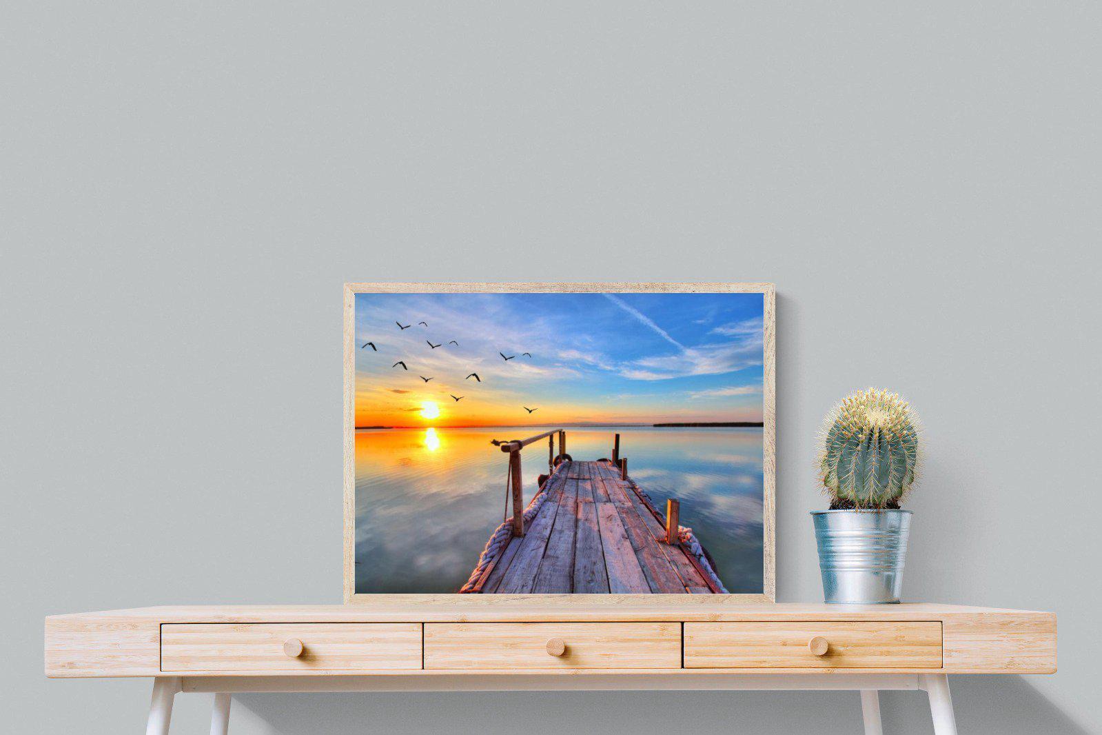 Sunrise Jetty-Wall_Art-80 x 60cm-Mounted Canvas-Wood-Pixalot
