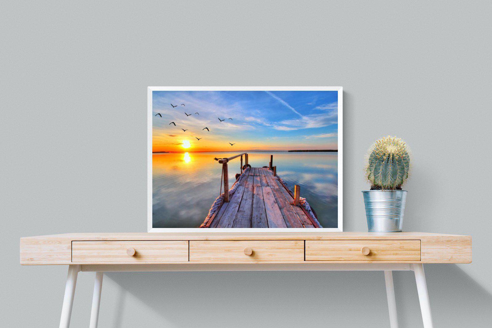 Sunrise Jetty-Wall_Art-80 x 60cm-Mounted Canvas-White-Pixalot