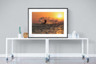Sunset Kitesurf-Wall_Art-120 x 90cm-Framed Print-Black-Pixalot