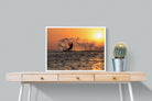Sunset Kitesurf-Wall_Art-80 x 60cm-Mounted Canvas-White-Pixalot