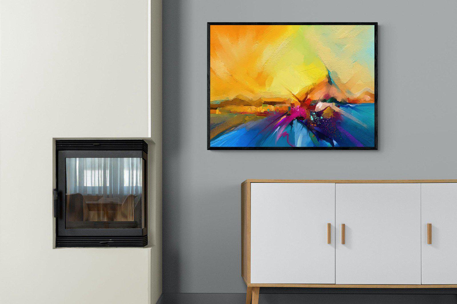 Sunset Vision-Wall_Art-100 x 75cm-Mounted Canvas-Black-Pixalot