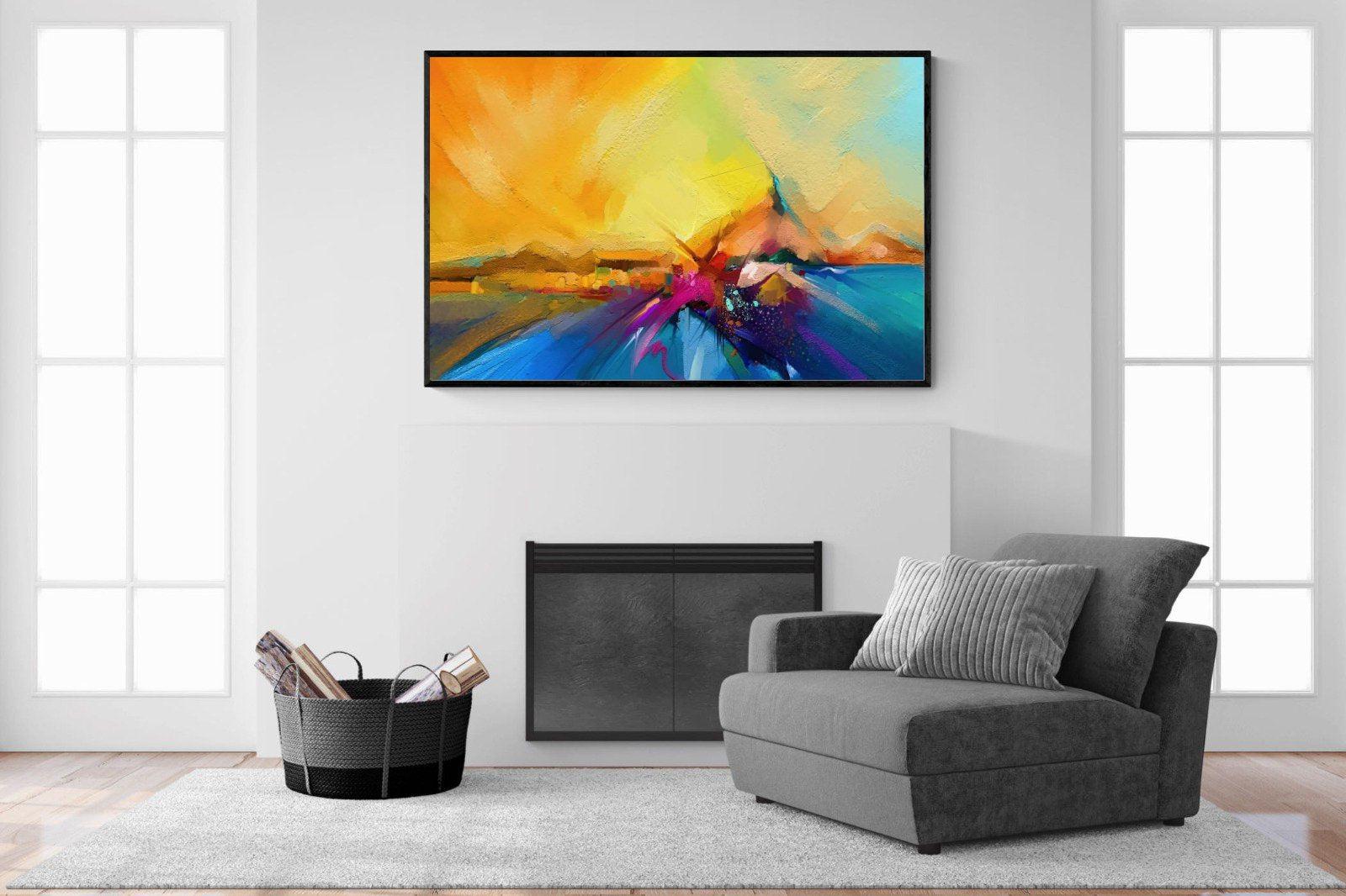 Sunset Vision-Wall_Art-150 x 100cm-Mounted Canvas-Black-Pixalot