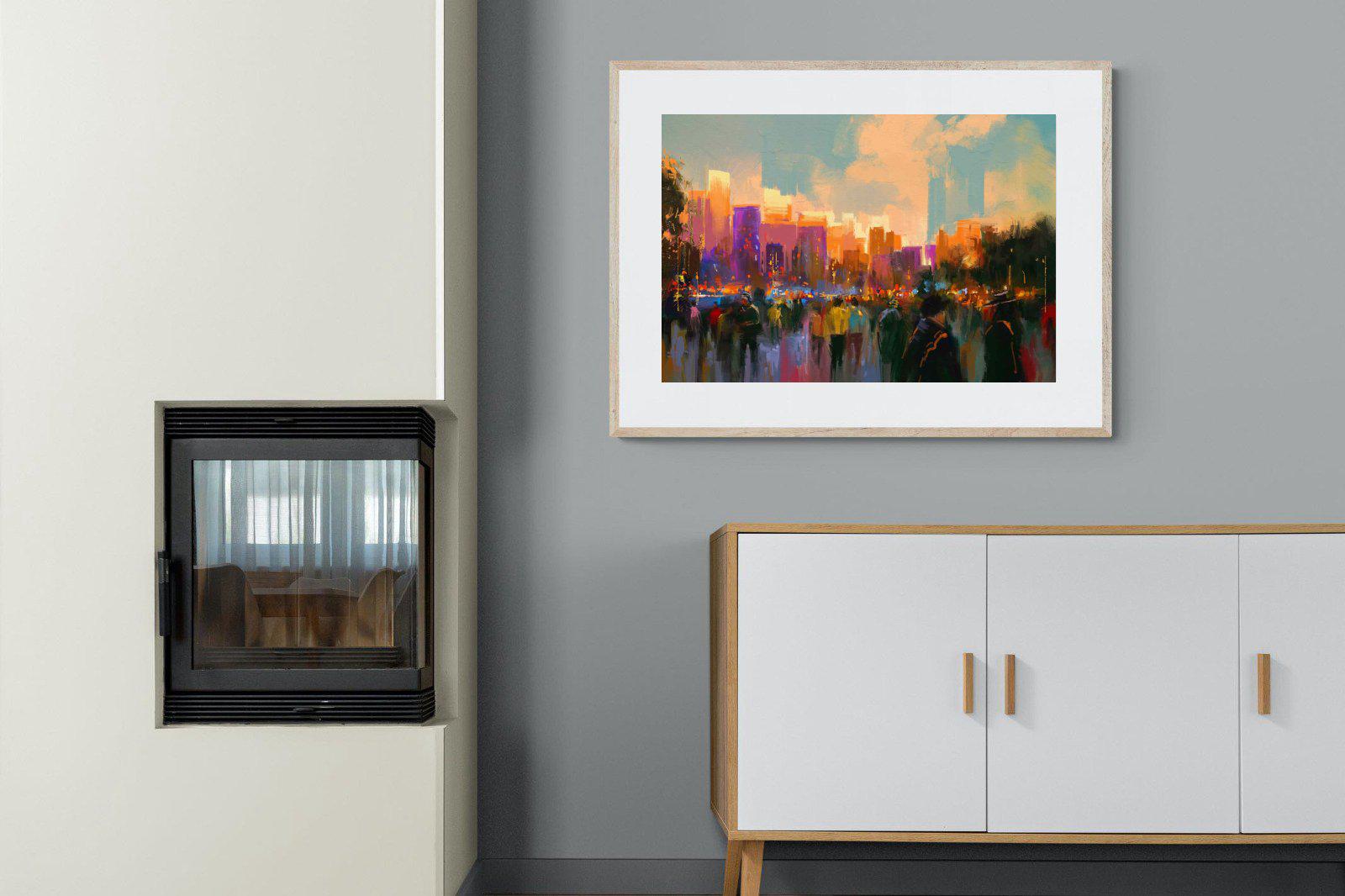 Sunset in The Park-Wall_Art-100 x 75cm-Framed Print-Wood-Pixalot