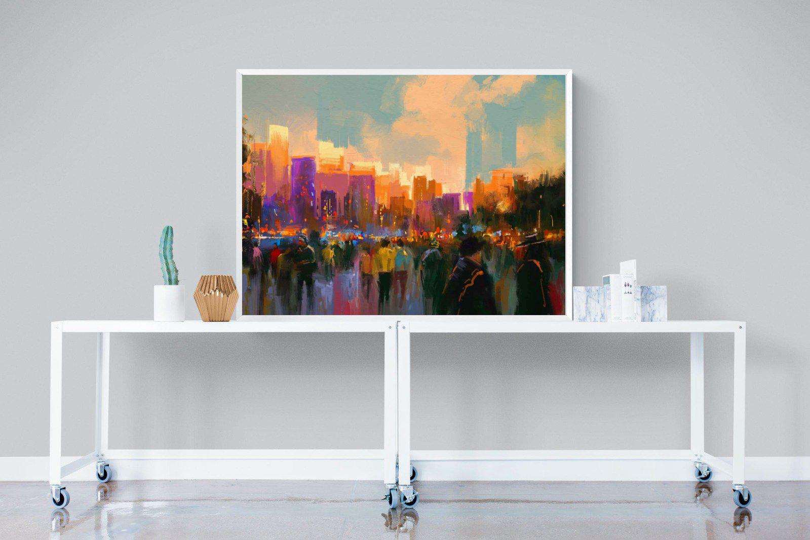Sunset in The Park-Wall_Art-120 x 90cm-Mounted Canvas-White-Pixalot
