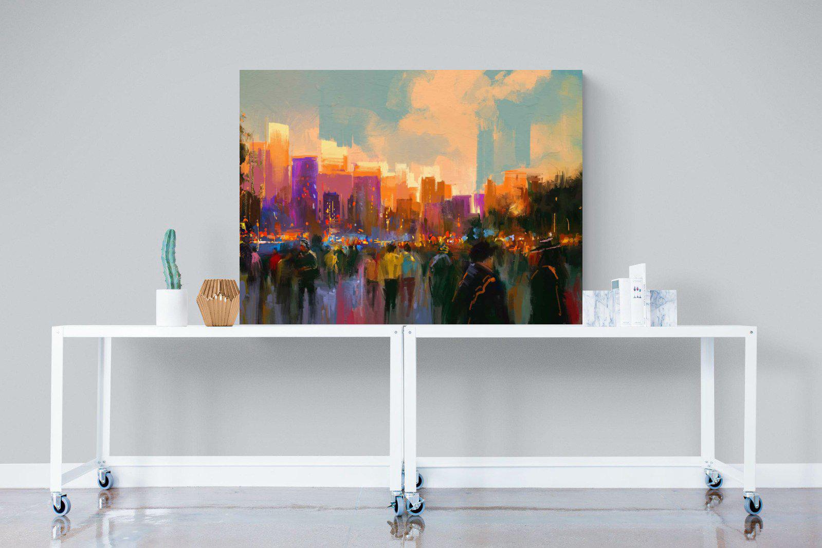 Sunset in The Park-Wall_Art-120 x 90cm-Mounted Canvas-No Frame-Pixalot