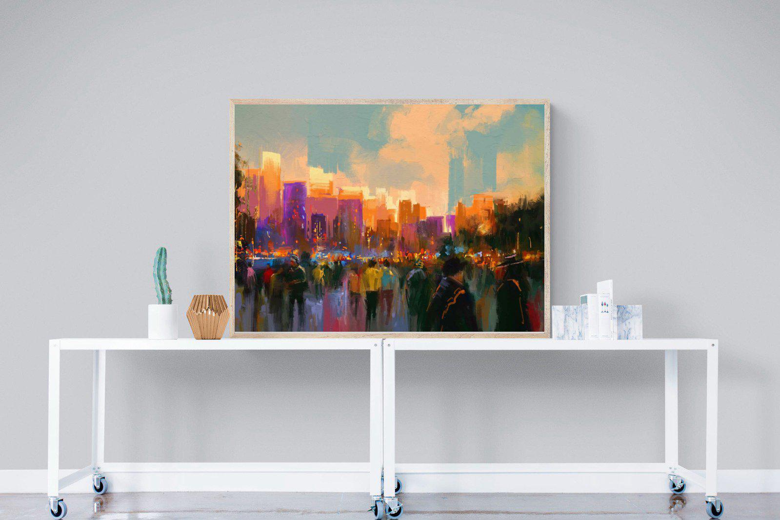 Sunset in The Park-Wall_Art-120 x 90cm-Mounted Canvas-Wood-Pixalot